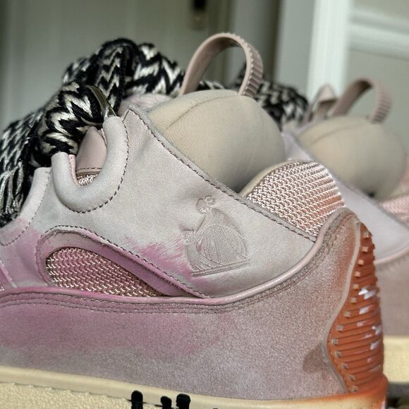 Lanvin Curb Gallery Department Paint Sneakers Pink Multi 29962969 Size 39 - Picture 3 of 16